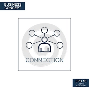 Business concept, web icon from thin lines. Communication - Vector