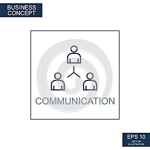 Business concept, web icon from thin lines. Communication - Vector