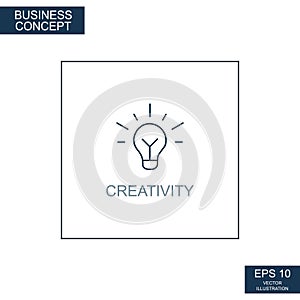 Business concept, web icon from thin lines. Creativity - Vector