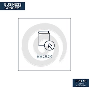 Business concept, web icon from thin lines. Ebook - Vector