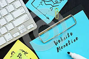Business concept about Website Monetize with phrase on the page