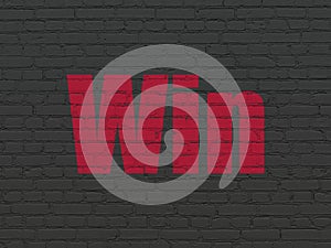 Business concept: Win on wall background