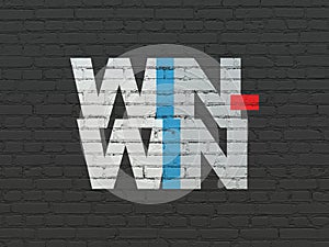 Business concept: Win-Win on wall background