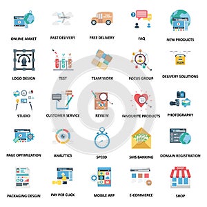 Business Concepts Color Vector Icons Set