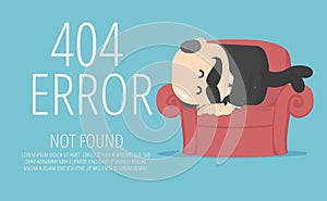 Business concepts sleep on the sofa. with fatigue and show purport about Page not found Error 404 photo