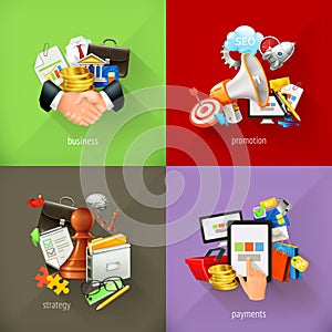 Business concepts, vector icons