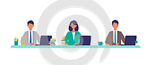 Business conference concept. Vector illustration of business people