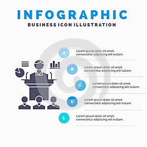 Business, conference, convention, presentation, seminar Infographics Template for Website and Presentation. GLyph Gray icon with