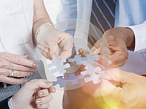 Business Connection Corporate Team Jigsaw Puzzle Concept