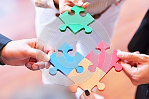 Business Connection Corporate Team Jigsaw Puzzle Concept