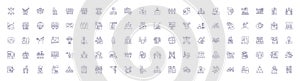 Business connections line icons signs set. Design collection of Networking, Linkages, Partnerships, Alliances photo