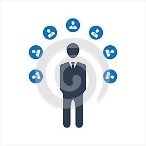 Business Connectivity icon. Admin Leader Icon