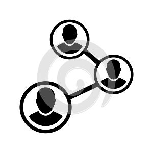 Business, connectivity, link, linking icon. Black vector graphics