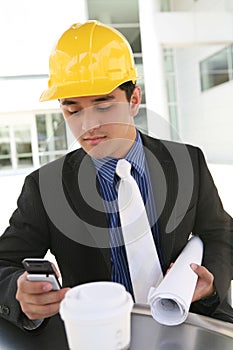 Business Construction Man at work office building