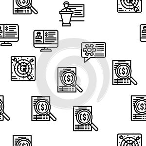 Business Consultant Advicing Vector Seamless Pattern