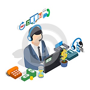 Business consultant clip art, isometric style