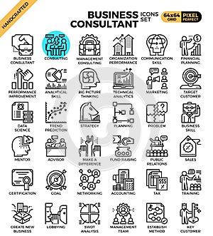 Business consultant icons