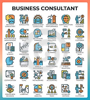 Business consultant icons