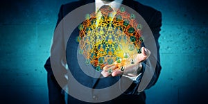 Business Consultant Showing A Global Network