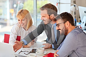 Business Consultation. business people working together on computer