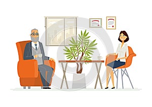 Business Consultation - modern vector cartoon characters illustration