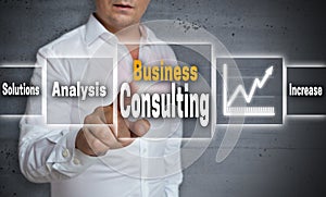 Business consulting concept background is shown by man
