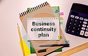 Business Continuity Plan. The text