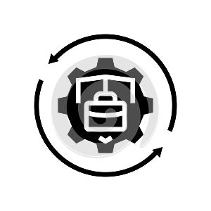 business continuity process glyph icon vector illustration
