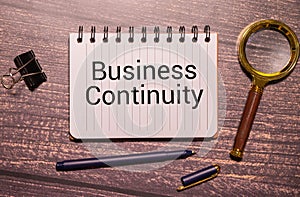 Business continuity text concept isolated over white background