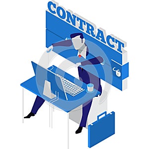 Business contract binding icon legal deal vector