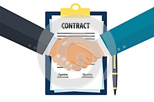 Business contract handshake