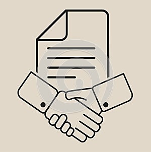 Business contract handshake concept partners, document. scalable editable Vector /EPS illustration can be used for business,