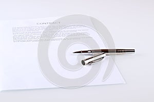 Business contract with pen is ready to sign