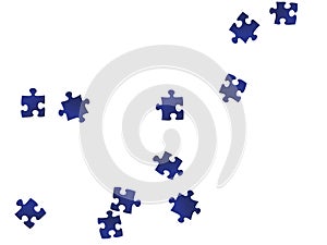 Business conundrum jigsaw puzzle dark blue pieces