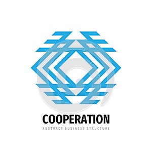 Business cooperation logo design. Network communication technology logo sign.