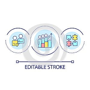 Business cooperation loop concept icon