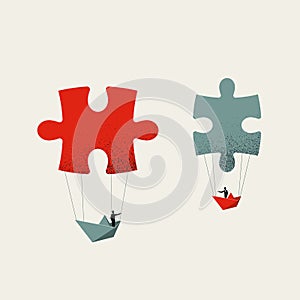 Business cooperation and negotiation vector concept. Symbol of teamwork, creative solutions. Minimal illustration.