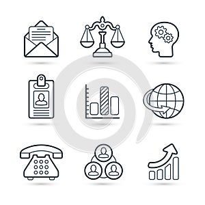 Corporate commerce icon pack. Vector illustration