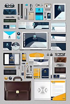 Business corporate identity stationary items set