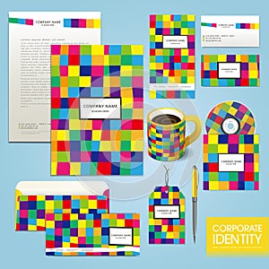 business corporate identity template with color and abstract background