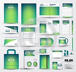 Business corporate identity template set with logo