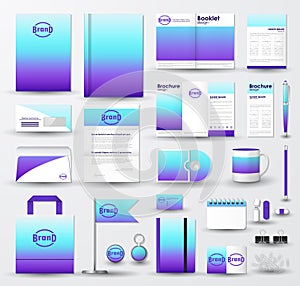 Business corporate identity template set with logo