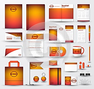 Business corporate identity template set with logo