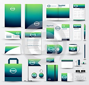 Business corporate identity template set with logo