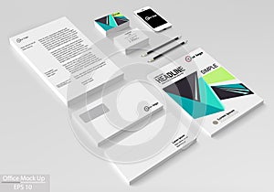 Business corporate identity template set. Vector mock up for office.