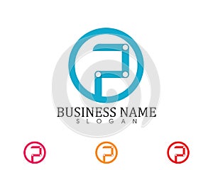 Business corporate letter P logo design vector