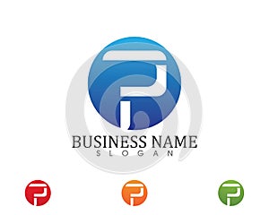 Business corporate letter P logo design vector