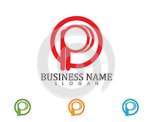 Business corporate letter P logo design vector