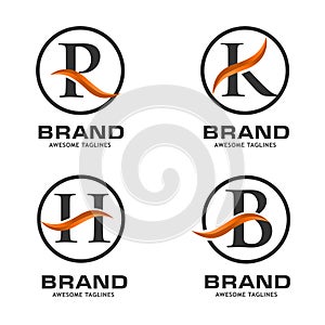 Business corporate letter swoosh logo design template