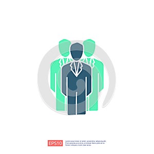 Business corporate team doodle icon. Team leadership or community concept. people working together. Social network group logo